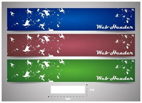 Web headers, set of vector banners Stock Illustration