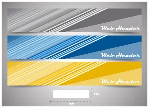 Web headers, set of vector banners Stock Illustration