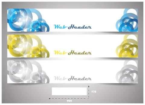Web headers, set of vector banners Stock Illustration