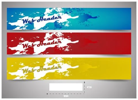 Web headers, set of vector banners Stock Illustration