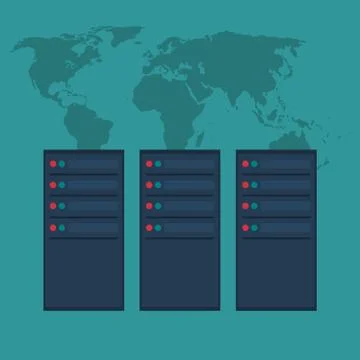 Web hosting and big data design Stock Illustration