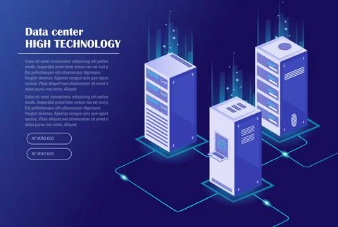 Web hosting and big data processing concept Illustrazione stock