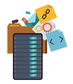 Web hosting and cloud computing 스톡 일러스트