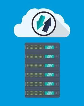 Web hosting and cloud computing Stock Illustration