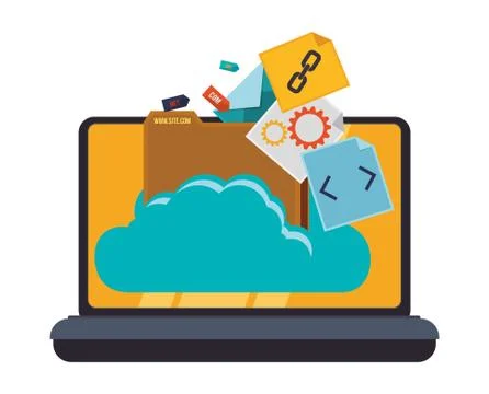 Web hosting and cloud computing Stock Illustration