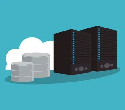 Web hosting and cloud computing design イラスト素材