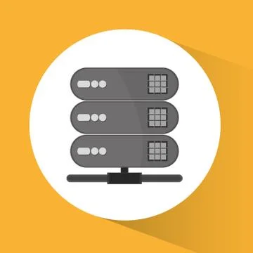 Web hosting and data base design Illustrazione stock
