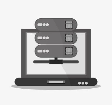 Web hosting and data base design Illustrazione stock