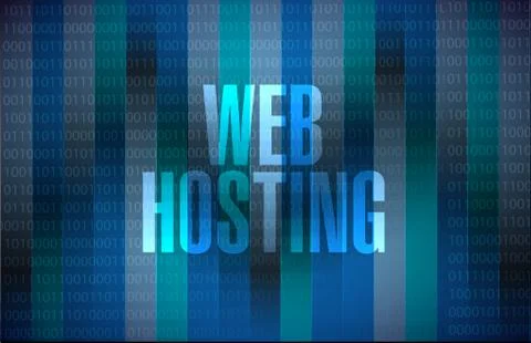 Web hosting binary background sign concept Stock Illustration