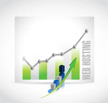 Web hosting business graph sign concept Stock Illustration