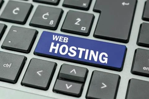 Web hosting button Stock Photos