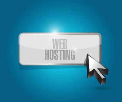 Web hosting button sign concept Illustrazione stock