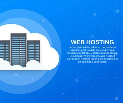Web hosting concept with cloud computing icons design. Vector illustration. イラスト素材