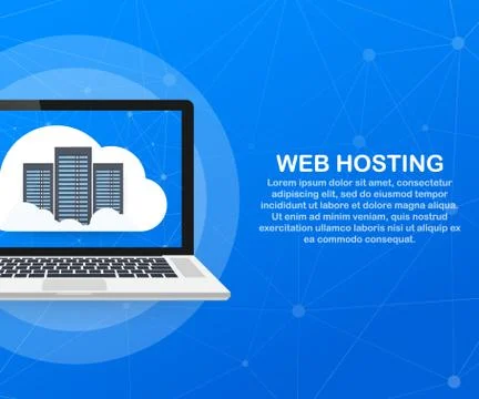 Web hosting concept with cloud computing icons design. Vector illustration. Illustrazione stock
