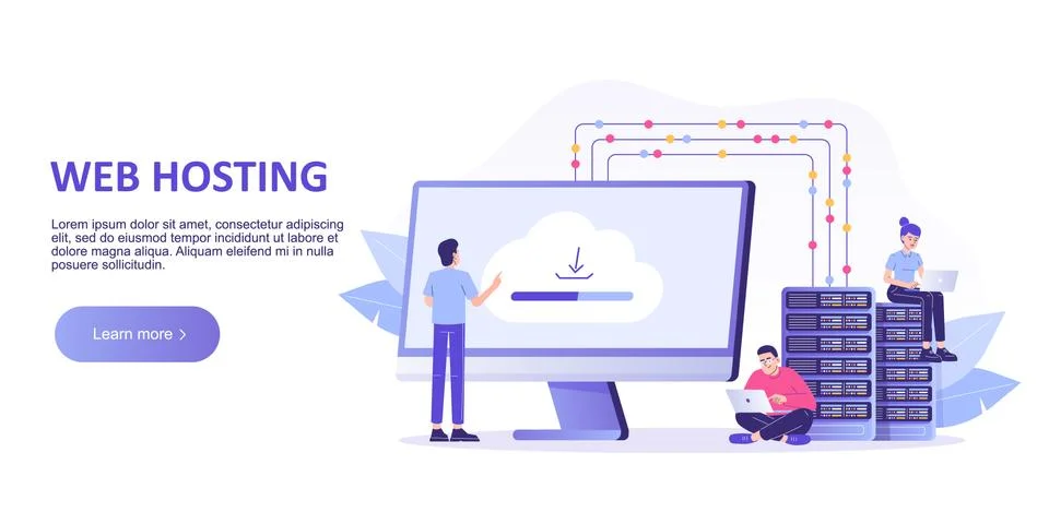 Web hosting concept Stockillustratie