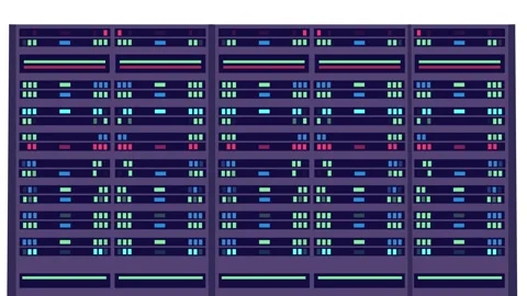 Web hosting Data center of server room with multiple servers online Stock Footage 241073410