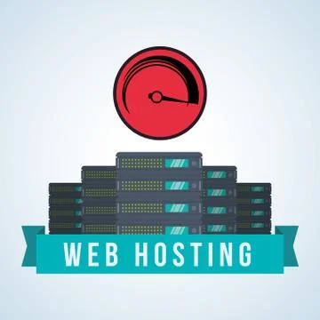 Web Hosting design. Data center  icon. Isolated illustration , vector Stock Illustration