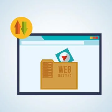 Web Hosting design. Data center  icon. Isolated illustration , vector Stock Illustration