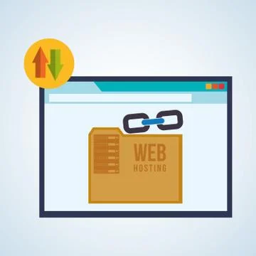 Web Hosting design. Data center  icon. Isolated illustration , vector Stock Illustration