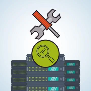 Web Hosting design. Data center  icon. Isolated illustration , vector Stock Illustration