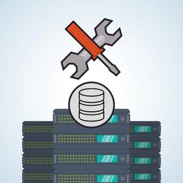 Web Hosting design. Data center  icon. Isolated illustration , vector Illustrazione stock