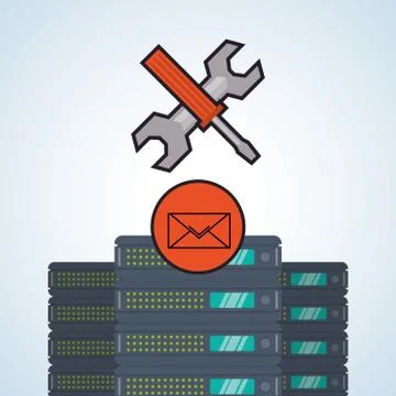 Web Hosting design. Data center  icon. Isolated illustration , vector Stock Illustration