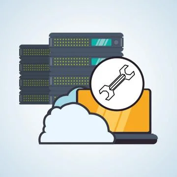 Web Hosting design. Data center  icon. Isolated illustration , vector Illustrazione stock