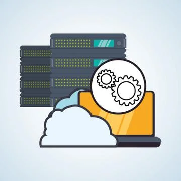 Web Hosting design. Data center  icon. Isolated illustration , vector Stock Illustration