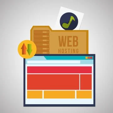 Web Hosting design. Data center  icon. Isolated illustration Stock Illustration