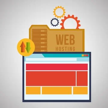 Web Hosting design. Data center  icon. Isolated illustration Illustrazione stock