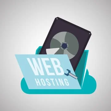 Web Hosting design. Data center  icon. Isolated illustration Stock Illustration
