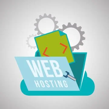 Web Hosting design. Data center  icon. Isolated illustration Stock Illustration