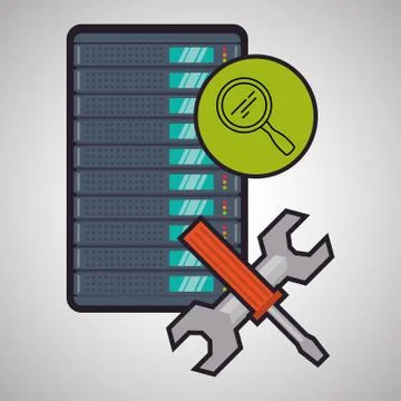Web Hosting design. Data center  icon. Isolated illustration Stock Illustration
