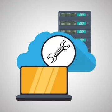 Web Hosting design. Data center  icon. Isolated illustration Stock Illustration