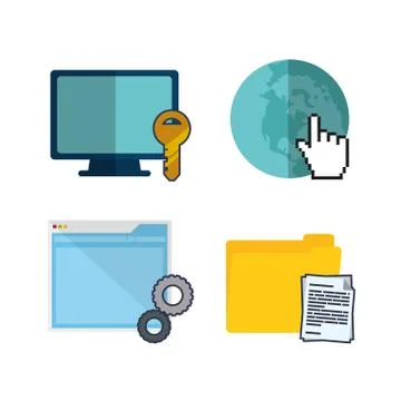 Web hosting file document computer design Illustrazione stock