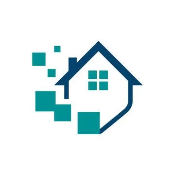 Web hosting house of digital home logo design vector illustrations Stock Illustration