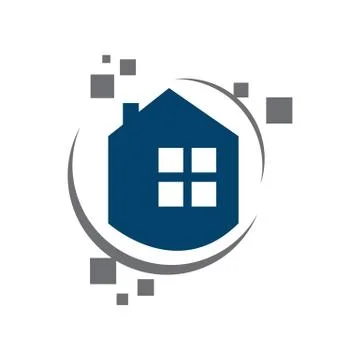 Web hosting house of digital home logo design vector illustrations Stock Illustration
