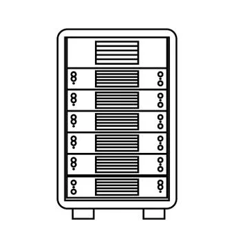 Web hosting icon. Data center design. Vector graphic Illustrazione stock