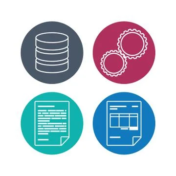 Web hosting icon set design Stock Illustration