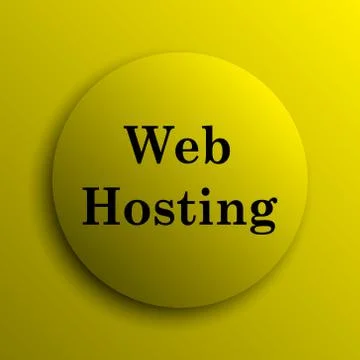 Web hosting icon. Yellow internet button.. Stock Illustration