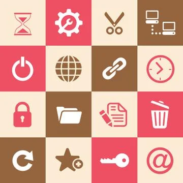 Web hosting icons Stock Illustration