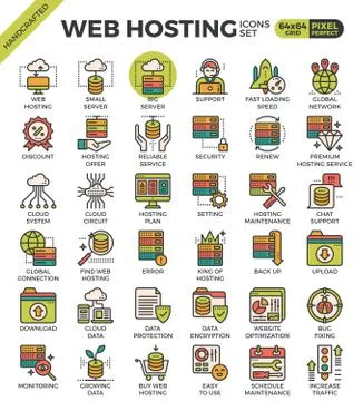 Web hosting icons Stockillustratie