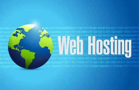 Web hosting international binary concept Illustrazione stock