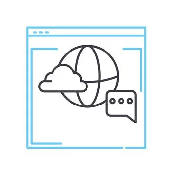 Web hosting line icon, outline symbol, vector illustration, concept sign Stock Illustration