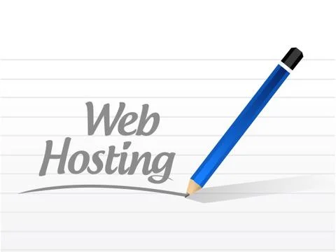 Web hosting message sign concept Ilustración de archivo