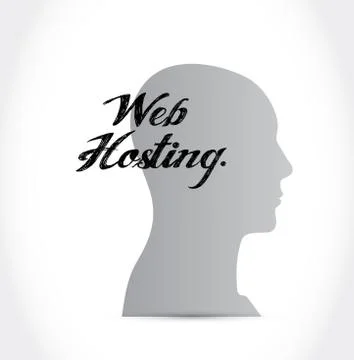 Web hosting mind sign concept illustration Illustrazione stock