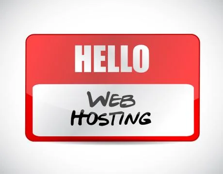 Web hosting name tag sign concept Illustrazione stock
