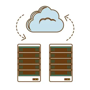 Web hosting or data center related icons image Illustrazione stock