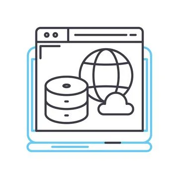 Web hosting platform line icon, outline symbol, vector illustration, concept 스톡 일러스트