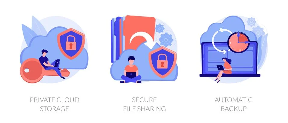 Web hosting platform vector concept metaphors. Illustrazione stock